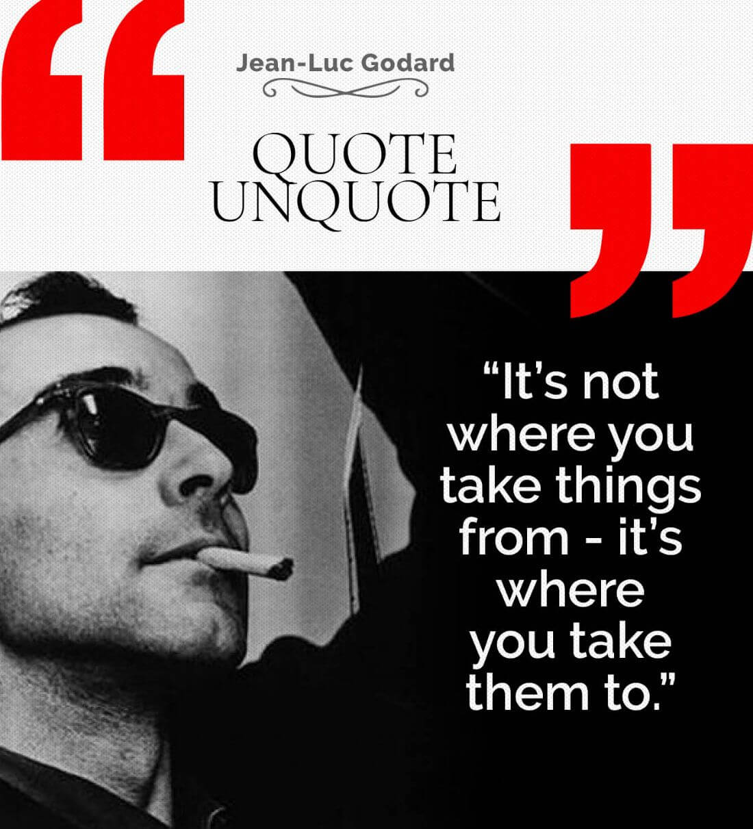 Jean Luc Godard French New Wave Cinema Pioneer Movie Quote Poster jean-luc-godard-french-new-wave-cinema-pioneer-movie-quote-poster