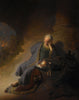 Jeremiah Lamenting the Destruction of Jerusalem -Rembrandt van Rijn - Framed Prints