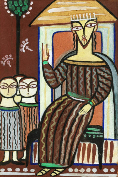 Jesus Christ Sermon On The Mount - Jamini Roy - Bengal School - Christian Art Painting - Large Art Prints