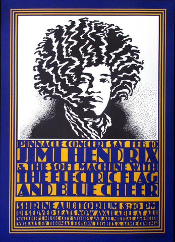 Jimi Hendrix Live At Shrine Auditorium Music Concert Poster - Tallenge Vintage Rock Music Collection by Tallenge Store