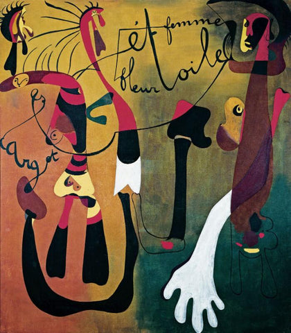 Joan Miró - Escargot, Femme, Fleur, Etoile - (Painting Snail, Woman, Flower, Star, 1934) - Framed Prints