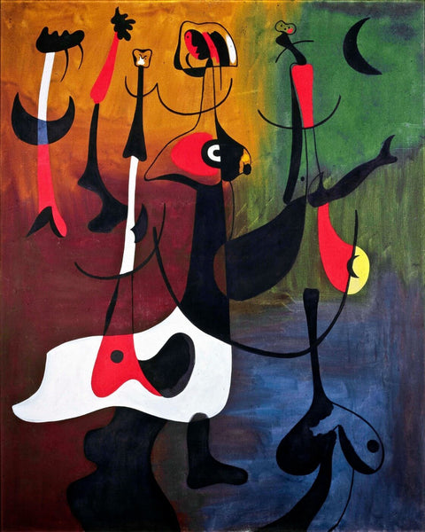 Joan Miró - Grupo-de-personagens-no-bosque - Art Prints