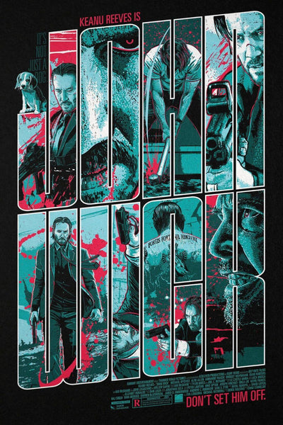 John Wick - Keanu Reeves - Hollywood English Action Movie Graphic Art Poster - Canvas Prints