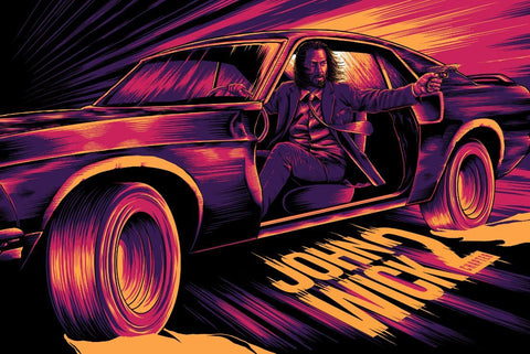 John Wick 2 - Keanu Reeves - Hollywood English Action Movie Fan Art Poster - Large Art Prints