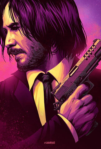 John Wick Chapter 3 Parabellum - Keanu Reeves - Hollywood English Action Movie Art Poster - Framed Prints