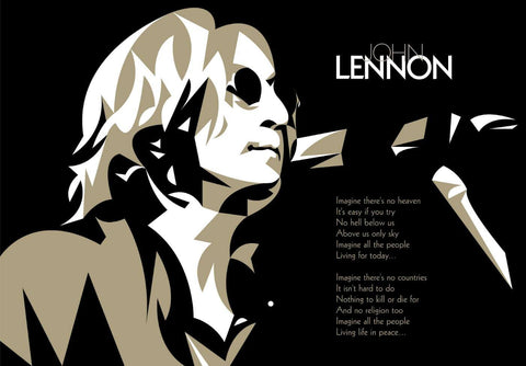 John Lennon - Imagine - Lyrics Poster - Posters by Ralph