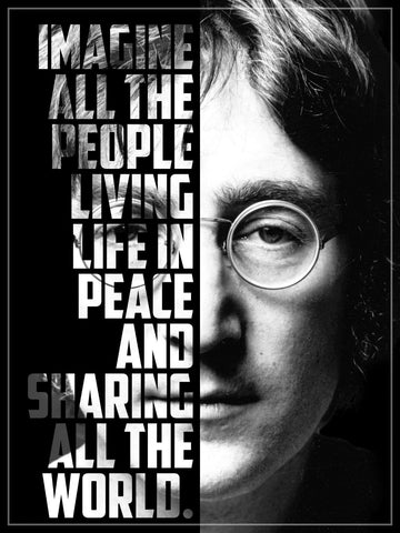 John Lennon - Imagine Lyrics  Graphic Poster - Canvas Prints by Ralph