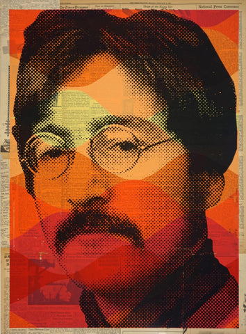 John Lennon Graphic Art Poster - Canvas Prints by Ralph