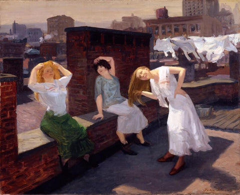 Sunday, Women Drying Their Hair, 1912 - Canvas Prints by John Sloan