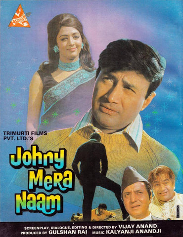 Johny Mera Naam - Dev Anand - Classic Hindi Movie Poster - Large Art Prints by Tallenge