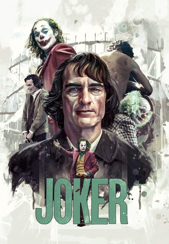 Joker - Joaquin Phoenix - Fan Art - Hollywood English Action Movie Poster - Life Size Posters by Brad