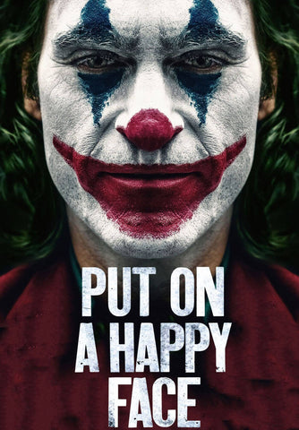 Joker - Put On A Happy Face - Joaquin Phoenix -  Hollywood English Movie Poster 6 - Canvas Prints by Ryan