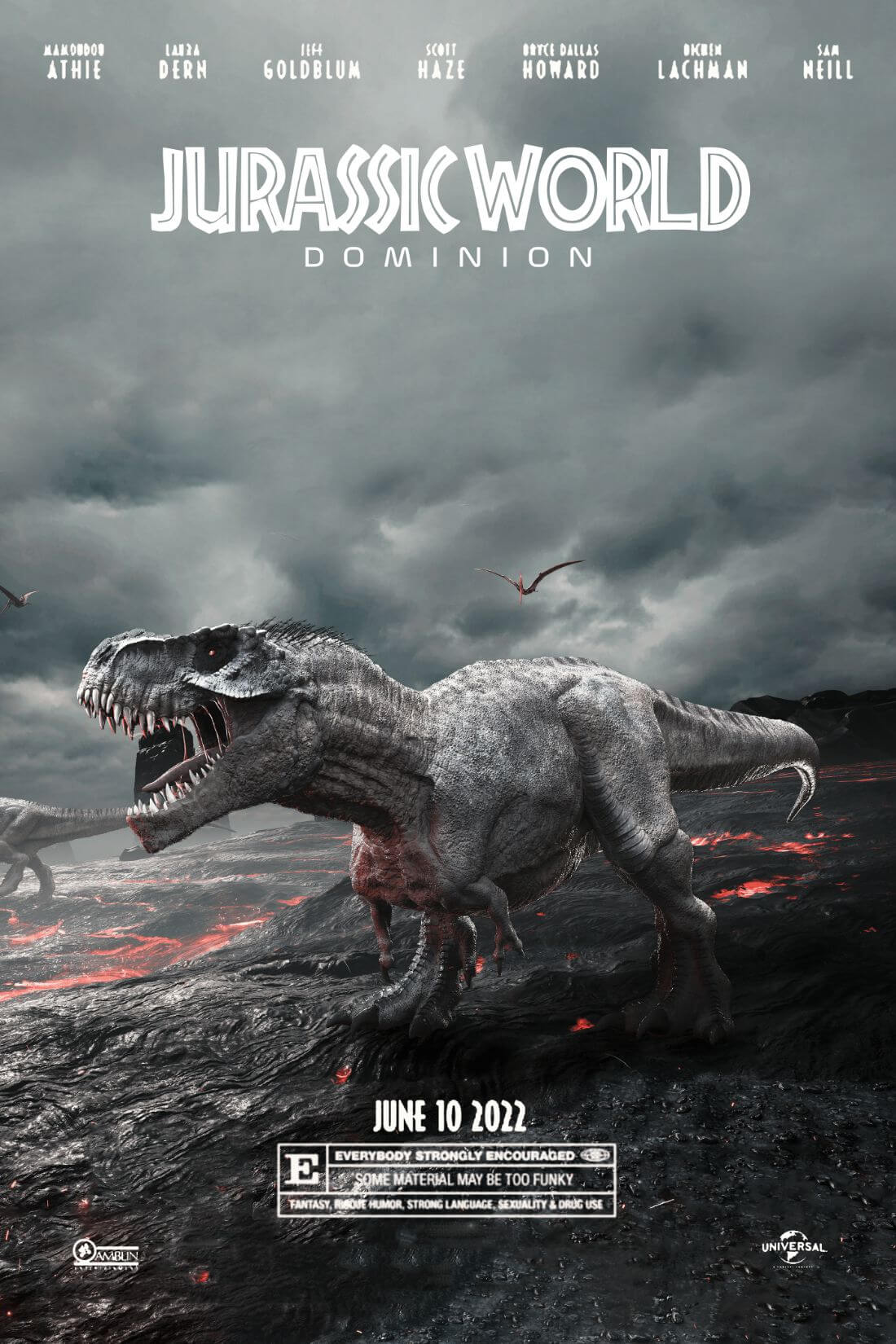 Jurassic Park Dominion Hollywood Dinosaur Movie Poster Large