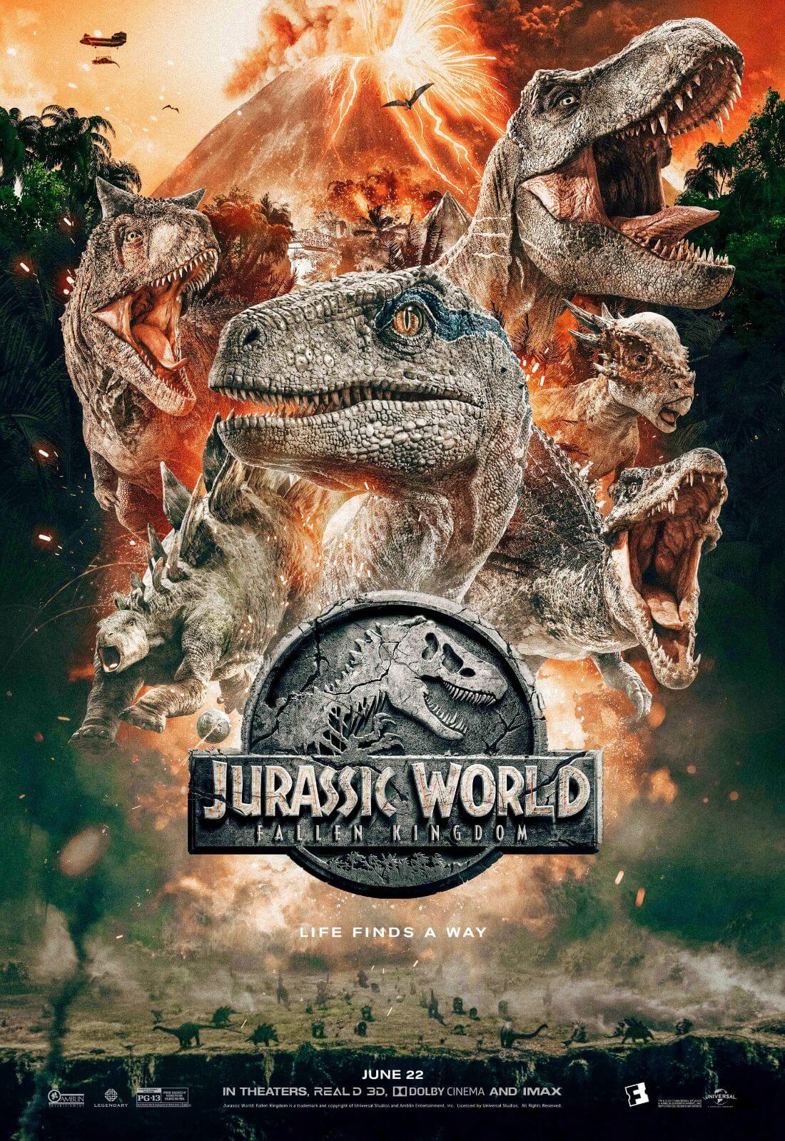 Jurassic World Fallen Kingdom Steven Spielberg Sci Fi Dinosaur Hollywood Blockbuster English Movie Poster Large Art Prints