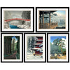 Kawase Hasui - Japanese Artworks - Set of 10 Framed Poster Paper - (12 x 17 inches) each