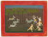 Krishna Attacked by Dhenukasura c1765 - Pahari Paintings - Indian Miniature Paintings - - Framed Prints