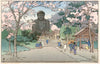 Kamakura Buddha, Japan - Charles W Bartlett - Vintage Orientalist Woodblock Painting - Framed Prints