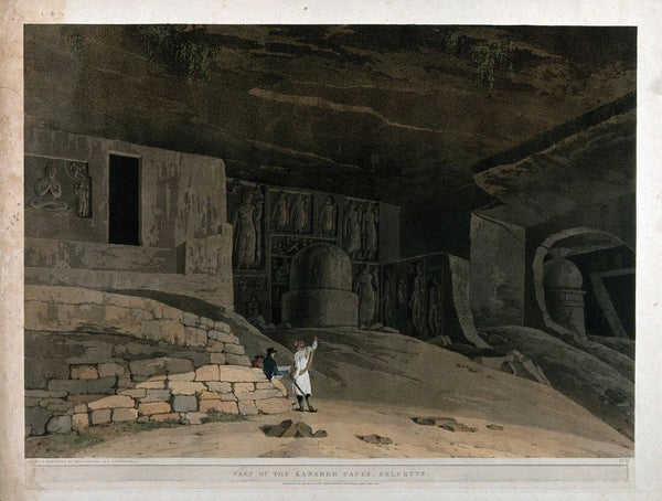 Kanheri Caves  Salsette (near Bombay) - Thomas Daniell  - Vintage Orientalist Paintings of India - Posters