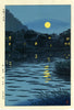 Katase River Moonrise - Kasamatsu Shiro - Japanese Woodblock Ukiyo-e Art Print - Life Size Posters