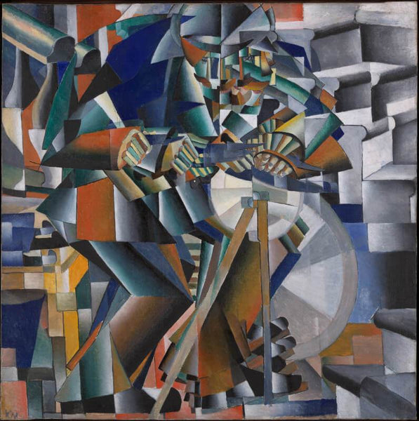 Kazimir Malevich - Tochil'schik Printsip Mel'kaniia, 1913 (The Knife Grinder (The Glittering Edge)) - Large Art Prints