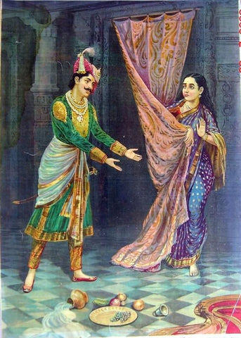 Keechaka And Sairandhri, Oleograph by Raja Ravi Varma