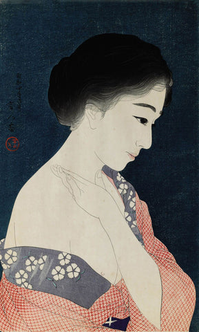 Kesho (From The Series Twelve Aspects Of Women) - Torii Kotondo - Japanese Oban Tate-e print Painting - Canvas Prints