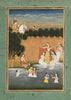 Khusrawu Beholding Shirin Bathing - PROVINCIAL MUGHAL SCHOOL MINIATURE PAINTING 18th Century - Large Art Prints