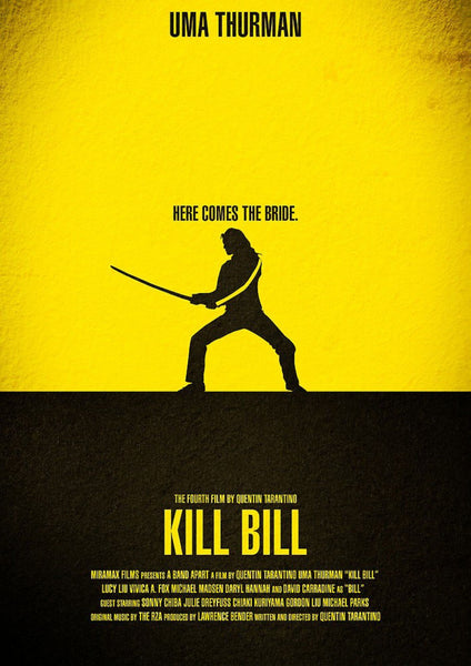 Kill Bill - The Bride - Uma Thurman - Quentin Tarantino Hollywood Movie Poster Collection - Canvas Prints