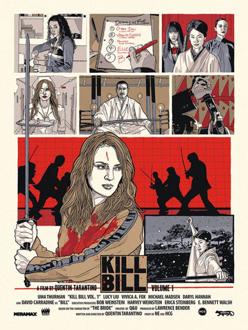 Kill Bill Vol 1 - Tallenge Quentin Tarantino Hollywood Movie Art Poster Collection - Framed Prints
