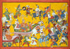 King Dasaratha and His Retinue Proceed to Rama's Wedding - Punjab School c1690 - Indian Vintage Miniature Ramayan Painting - Canvas Prints