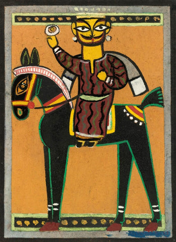 King On A Horse by Jamini Roy