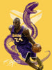 Kobe Bryant - LA Lakers - Black Mamba - NBA Basketball Great Fan Art Poster - Canvas Prints