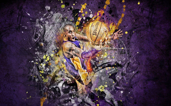 Kobe Bryant - LA Lakers Purple Gold - NBA Basketball Great Poster - Posters