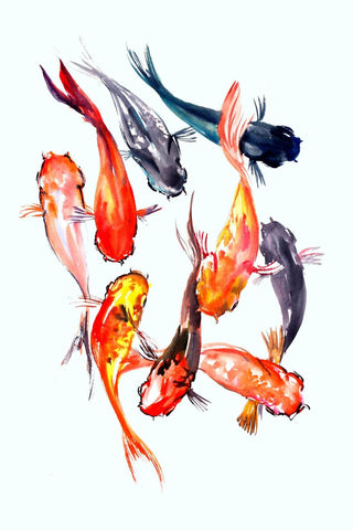 Koi Fish - Good Luck Painting by Roselyn Imani