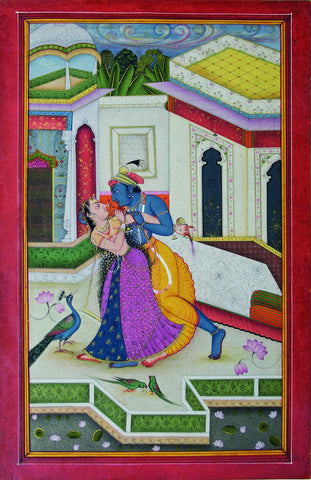 Krishna And Radha - 18Th Century - Vintage Indian Miniature Art Painting - Art Prints