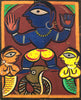 Krishna Vanquishing Kaliya Snake - Jamini Roy - Bengal Art Painting - Posters