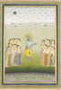 Krishna With Gopis - Jaipur C1840 - Vintage Indian Miniature Art Painting - Canvas Prints
