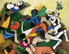 Krishna With Gopis - Maqbool Fida Husain – Painting - Canvas Prints