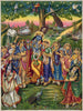 Krishna With Gopis Under The Kadamba Tree (Rasa Lila) - Chore Bagan Studio Calcutta -c1895 Vintage Indian Painting. - Framed Prints