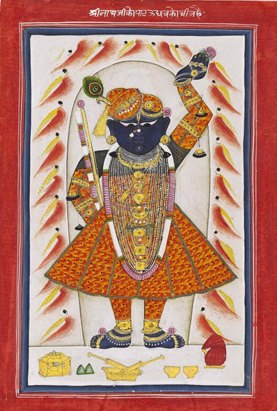 Krishna Pichwai Getting Ready to Play Holi - Large Art Prints