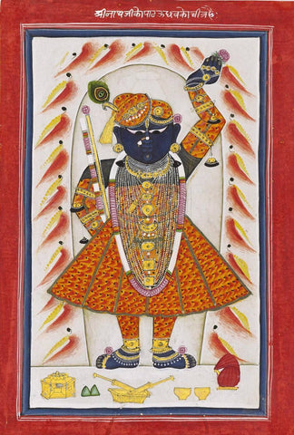 Krishna Pichwai Getting Ready to Play Holi - Large Art Prints