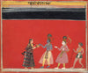 Krishna Accepts an Offering from the Hunchbacked Woman Trivakra - Malwa School Vintage Indian Painting c1650 - Posters