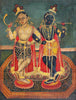 Krishna And Balaram - Dutch Bengal School -18th Century Vintage Indian Art - Framed Prints