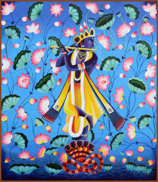 Krishna Playing Flute Painting - Art Prints