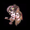 Krishna Playing Flute with Radha - Canvas Prints