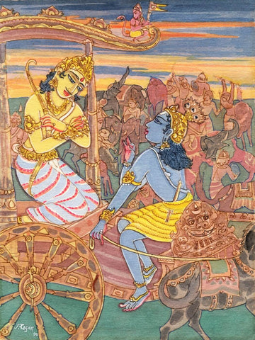 Krishna and Arjuna - Mahabharat - S Rajam by S. Rajam