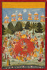 Krishnas Dance Of Delight (Rasa Lila) - Rajasthan Bundi C1675 - Vintage Indian Miniature Art Painting - Art Prints
