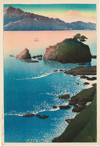Kude Beach in Wakasa Province (from the series Souvenirs of Travel) - Kawase Hasui - Japanese Woodblock Ukiyo-e Art Painting Print by Kawase Hasui