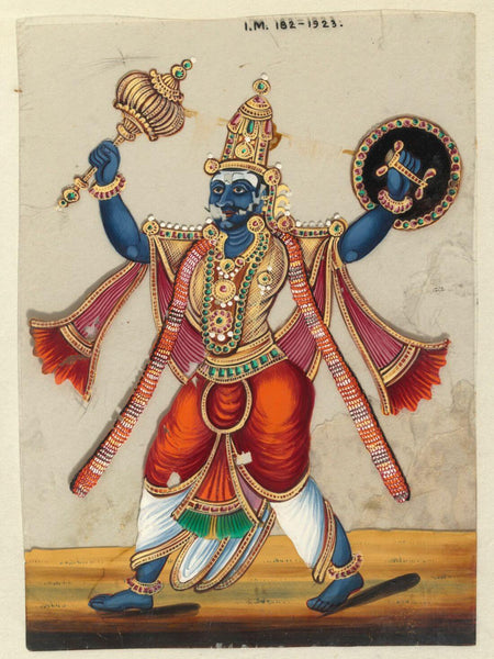 Kumbhakarna - The Brother Of Ravana - Indian Miniature Painting From Ramayana - Vintage Indian Art - Posters