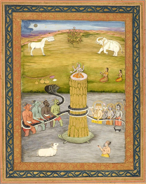 Kurma - The Second Incarnation Of Vishnu - C 1790 - Indian School - Indian Miniature Painting - Framed Prints